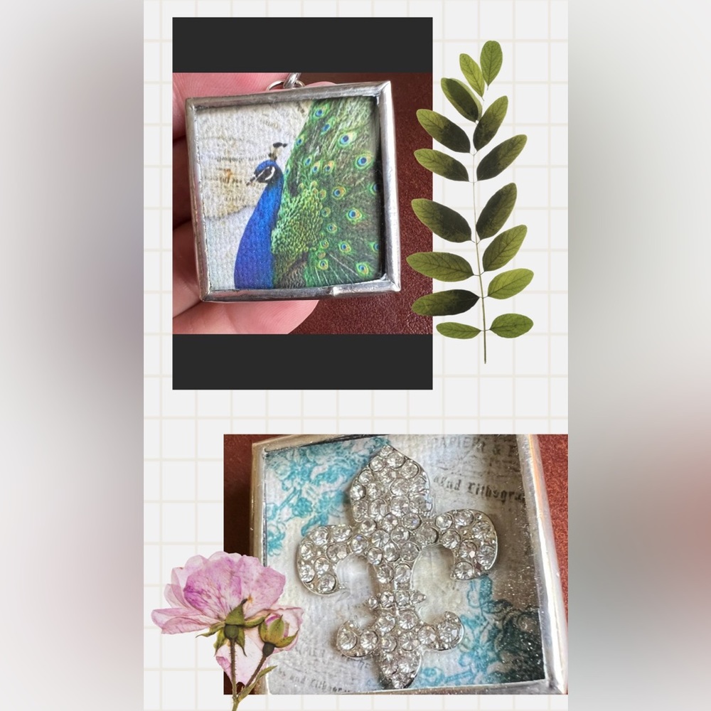 Jewel Kade - Peacock Fleur de Lis Charm - Picture 3 of 4